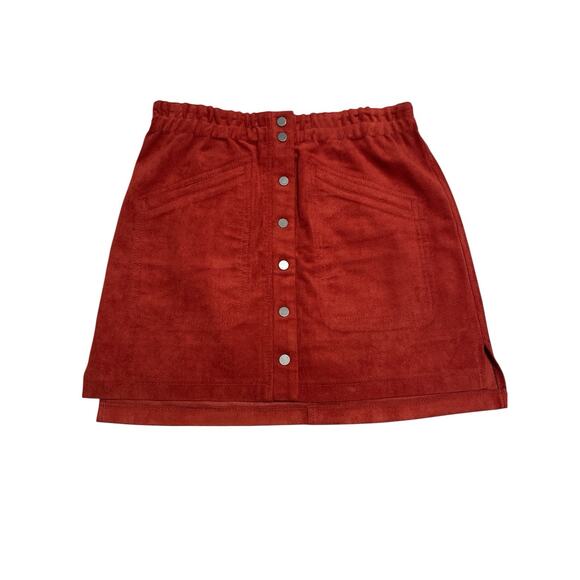 BCBG MAXAZRIA ULTRA SUEDE BURT ORANGE SHORT SKIRT SZ XS - Picture 1 of 3